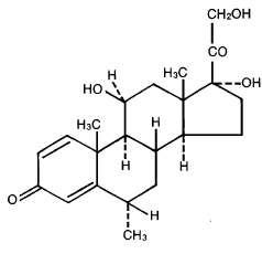 Medrol® (methylprednisolone) structural formula illustration